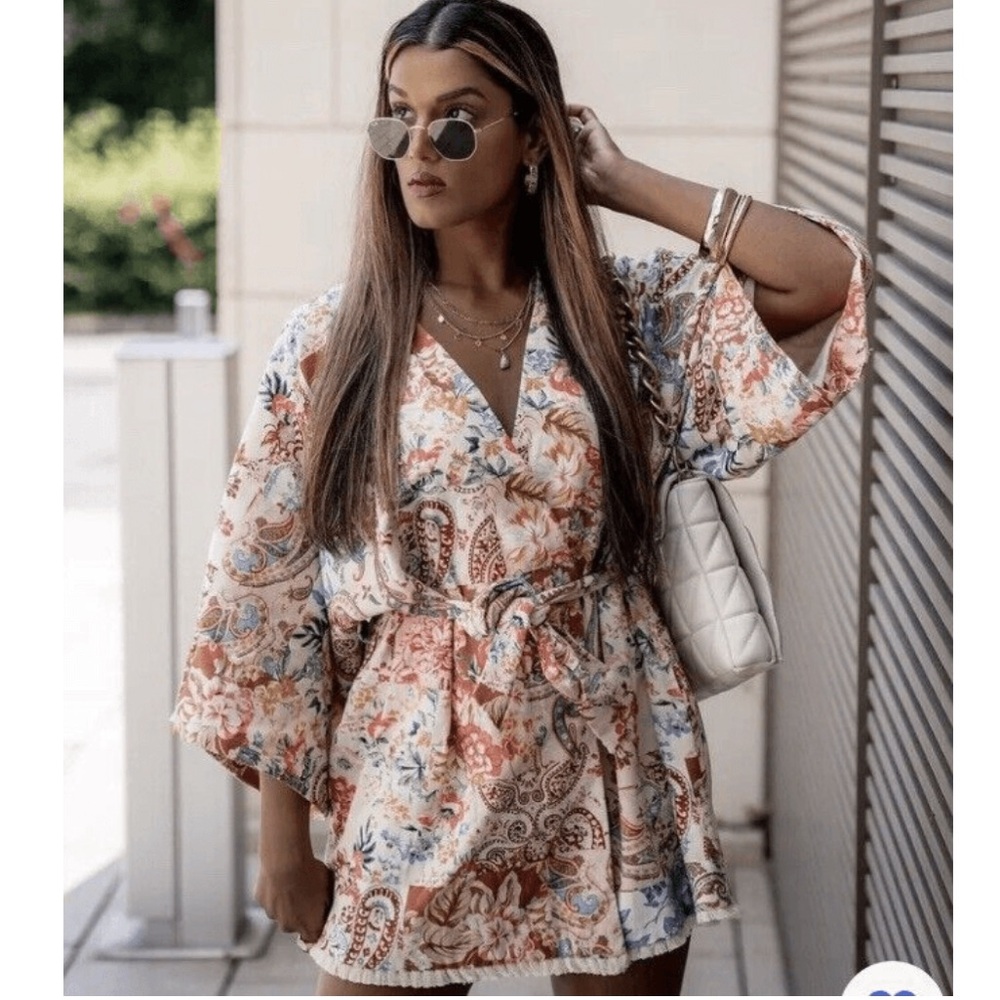 ZARA PATCHWORK PRINT KIMONO - Picture 1 of 6